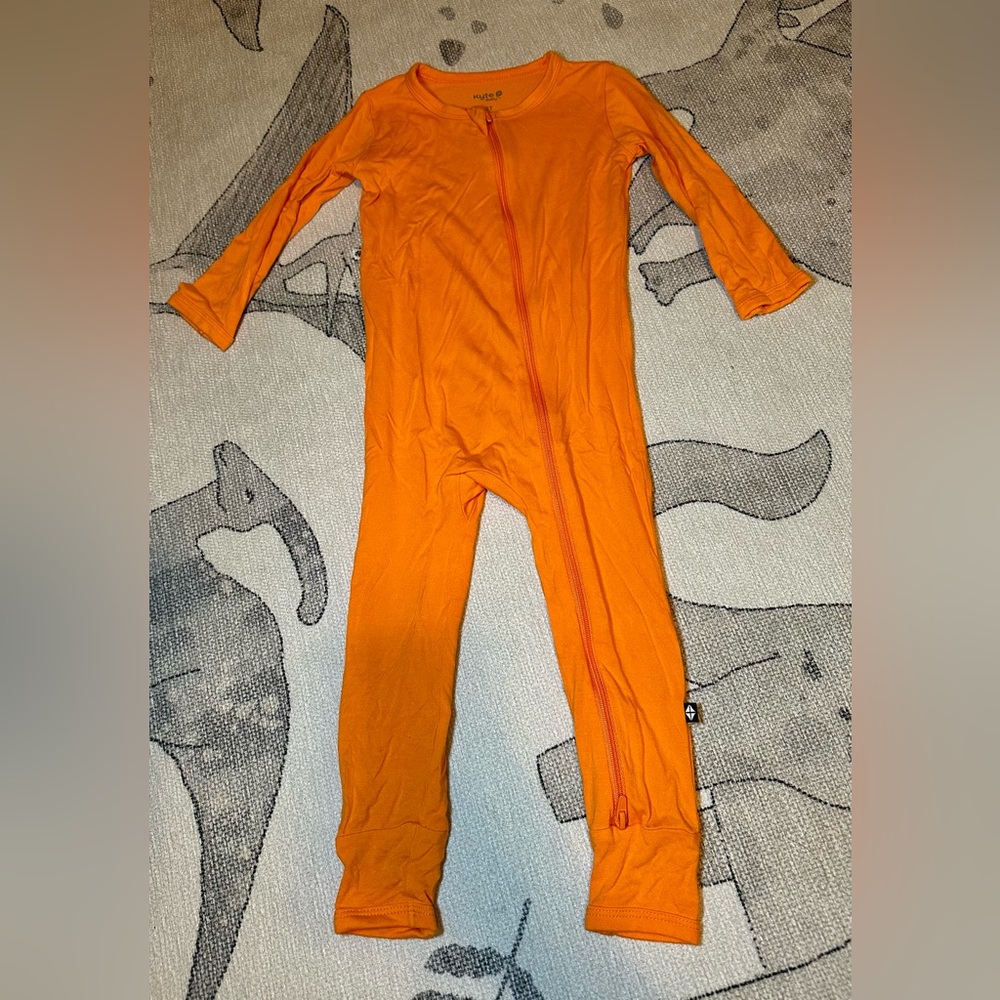 Kyte BABY Zippered Romper in Tangerine
